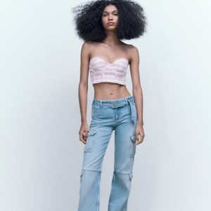 NWT - Zara Corsetry-Inspired Textured Top